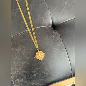 Chic Gold and Orange Geometric Necklace